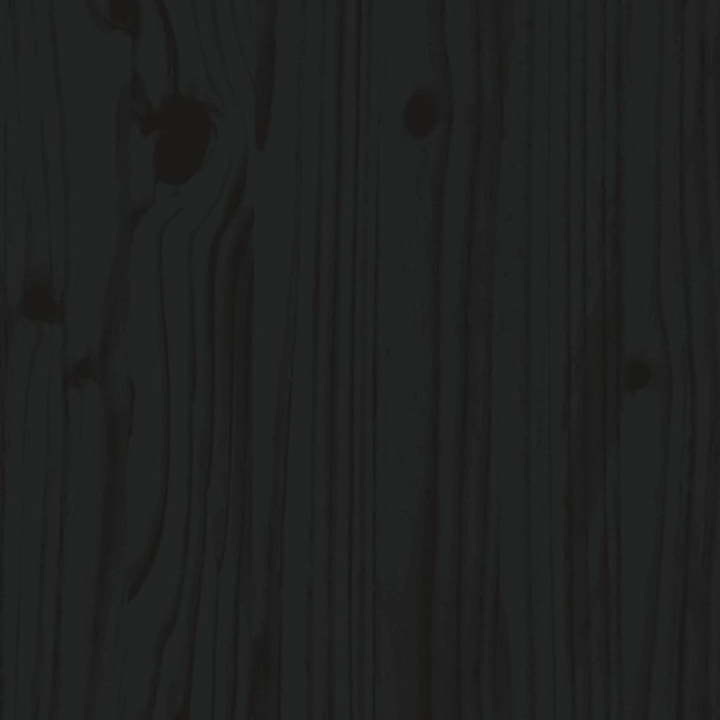 vidaXL Κεφαλάρι Κρεβατιού Μαύρο 126 x 4 x 100 εκ. Μασίφ Ξύλο Πεύκου
