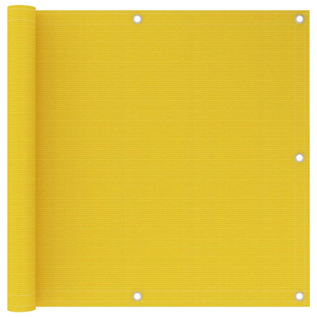 vidaXL Διαχωριστικό Βεράντας Κίτρινο 90 x 600 εκ. από HDPE