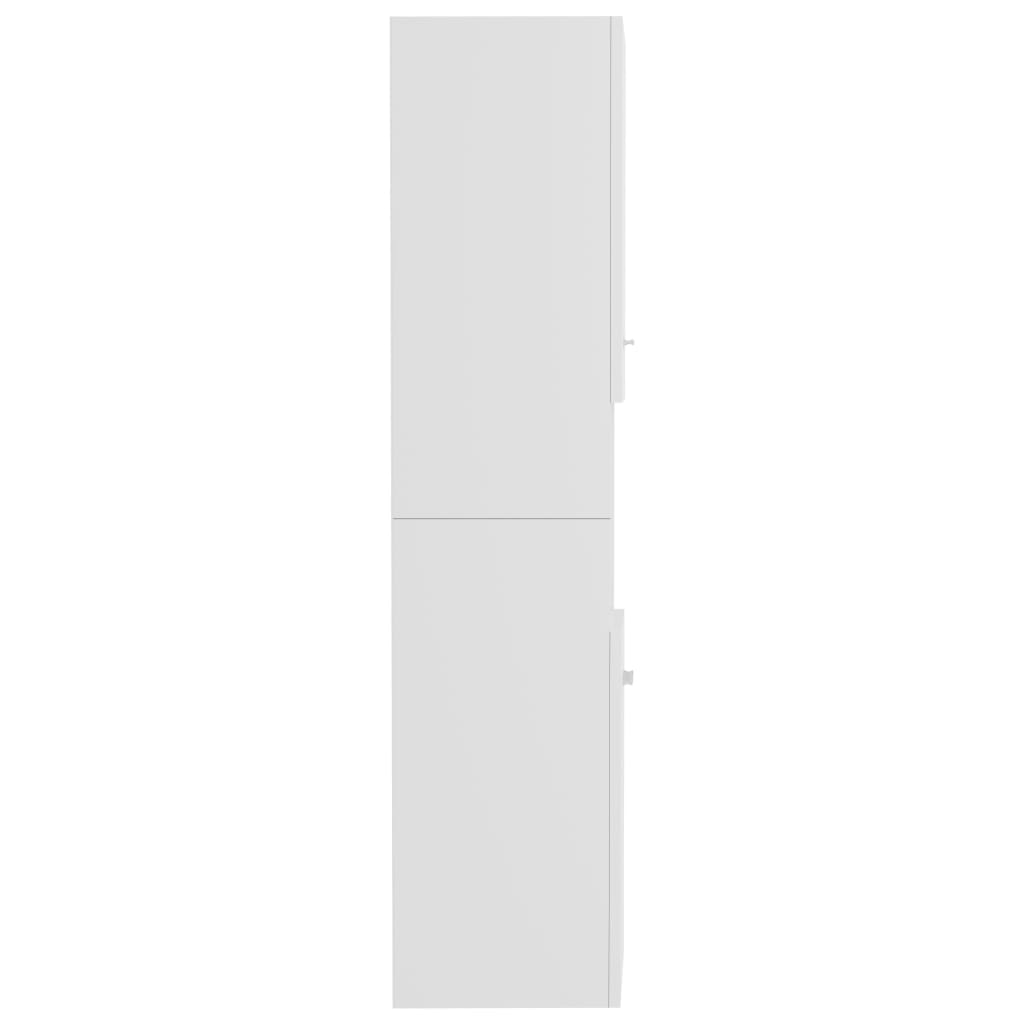 vidaXL Στήλη Μπάνιου Γυαλιστερό Λευκό 30 x 30 x 130 εκ. Μοριοσανίδα