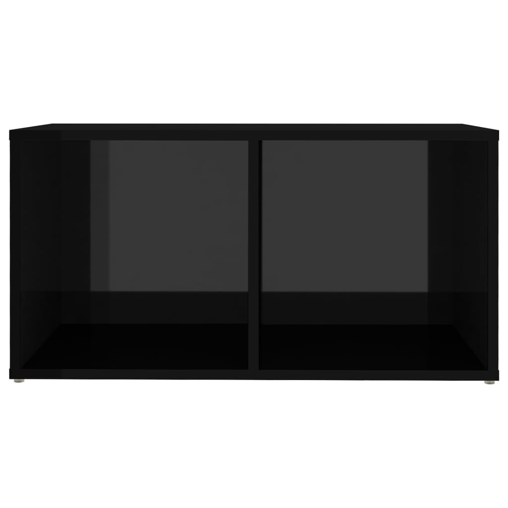 vidaXL Έπιπλα Τηλεόρασης 2 τεμ. Γυαλ. Μαύρα 72x35x36,5 εκ. Μοριοσανίδα