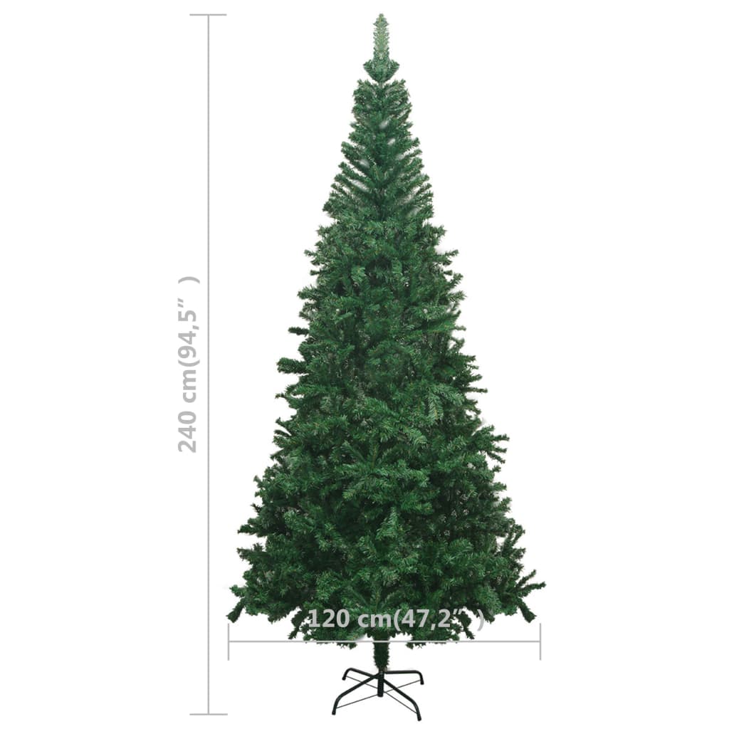 vidaXL Χριστουγεν Δέντρο Τεχνητό Προφωτισμένο Μπάλες Πράσινο 240 εκ L