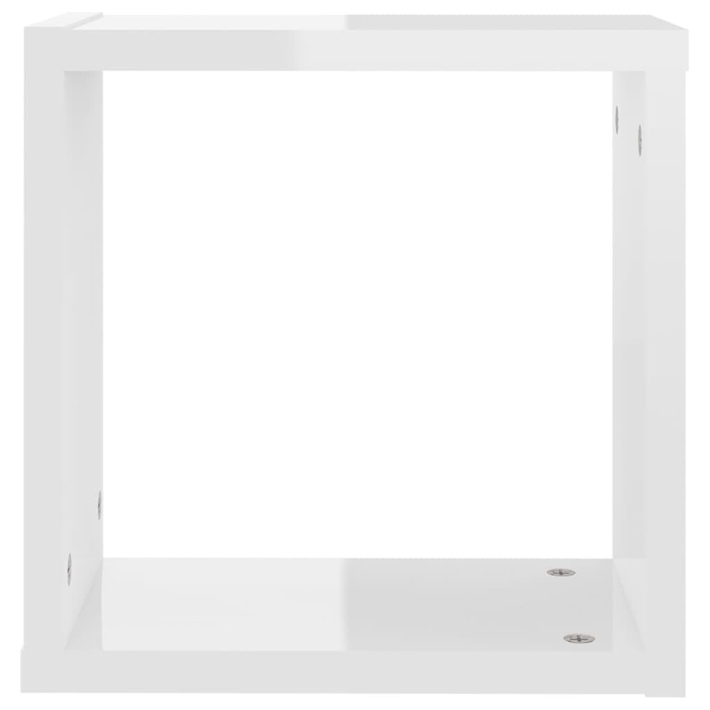 vidaXL Ράφια Κύβοι Τοίχου 6 τεμ. Γυαλιστερό Λευκό 30 x 15 x 30 εκ.