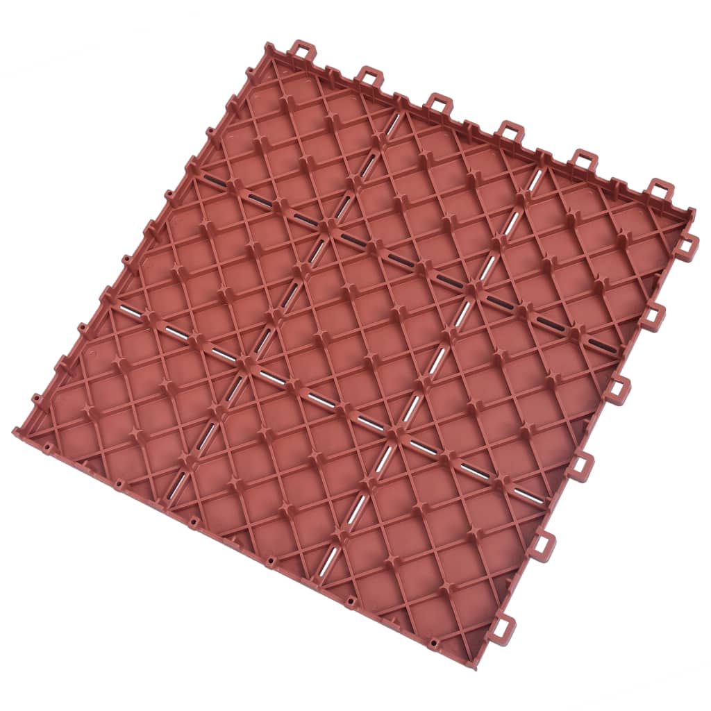 vidaXL Πλακάκια Deck 10 τεμ. Κόκκινα 30,5 x 30,5 εκ. Πλαστικά
