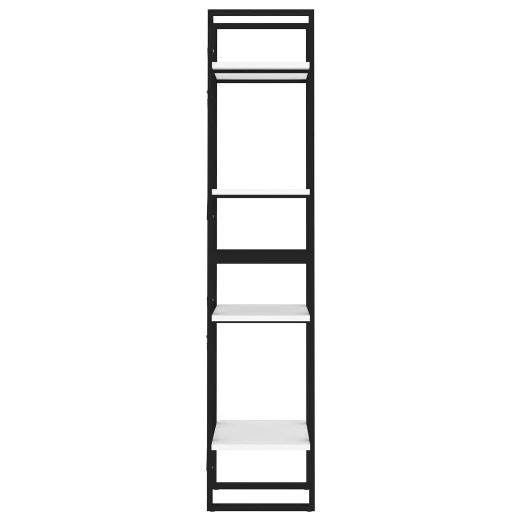 vidaXL Βιβλιοθήκη με 4 Ράφια Λευκή 40 x 30 x 140 εκ. από Μοριοσανίδα