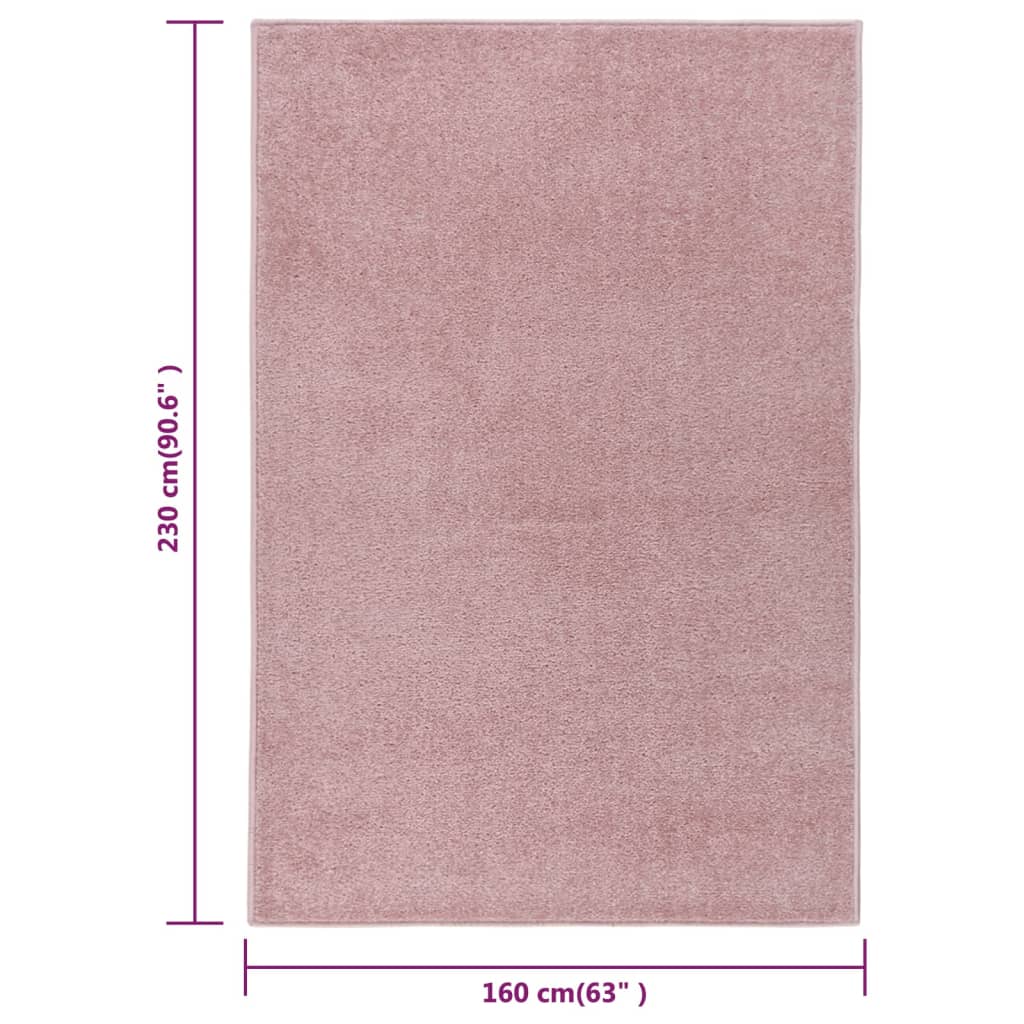 vidaXL Χαλί Κοντό Πέλος Ροζ 160 x 230 εκ.