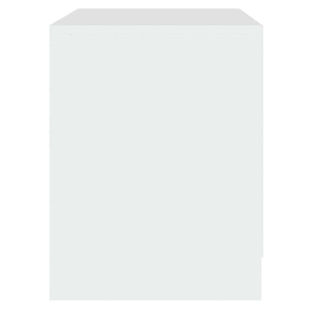 vidaXL Κομοδίνο Λευκό 45 x 34,5 x 44,5 εκ. από Μοριοσανίδα