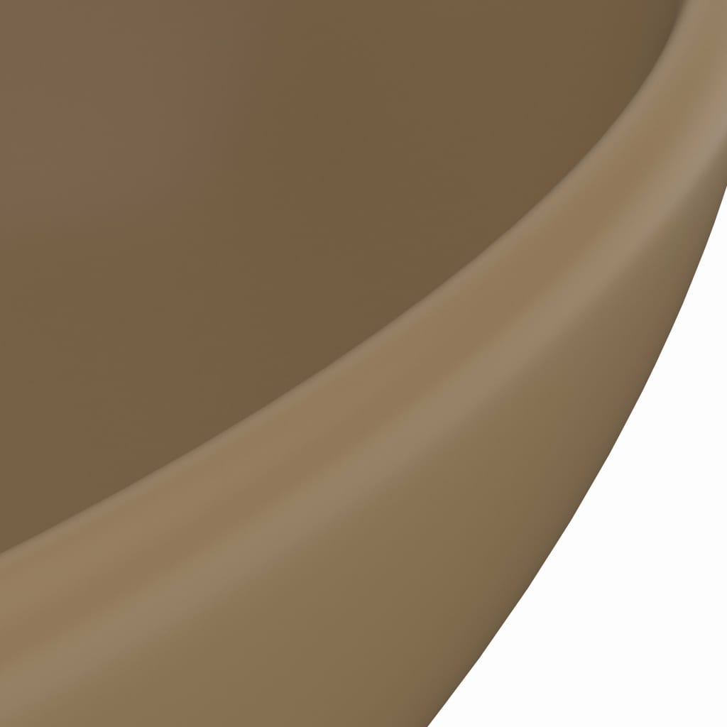 vidaXL Νιπτήρας Πολυτελής Οβάλ Κρεμ Ματ 40 x 33 εκ. Κεραμικός