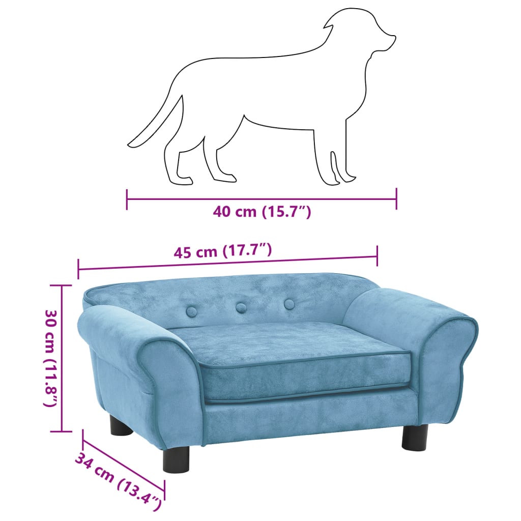 vidaXL Καναπές - Κρεβάτι Σκύλου Τιρκουάζ 72 x 45 x 30 εκ. Βελουτέ