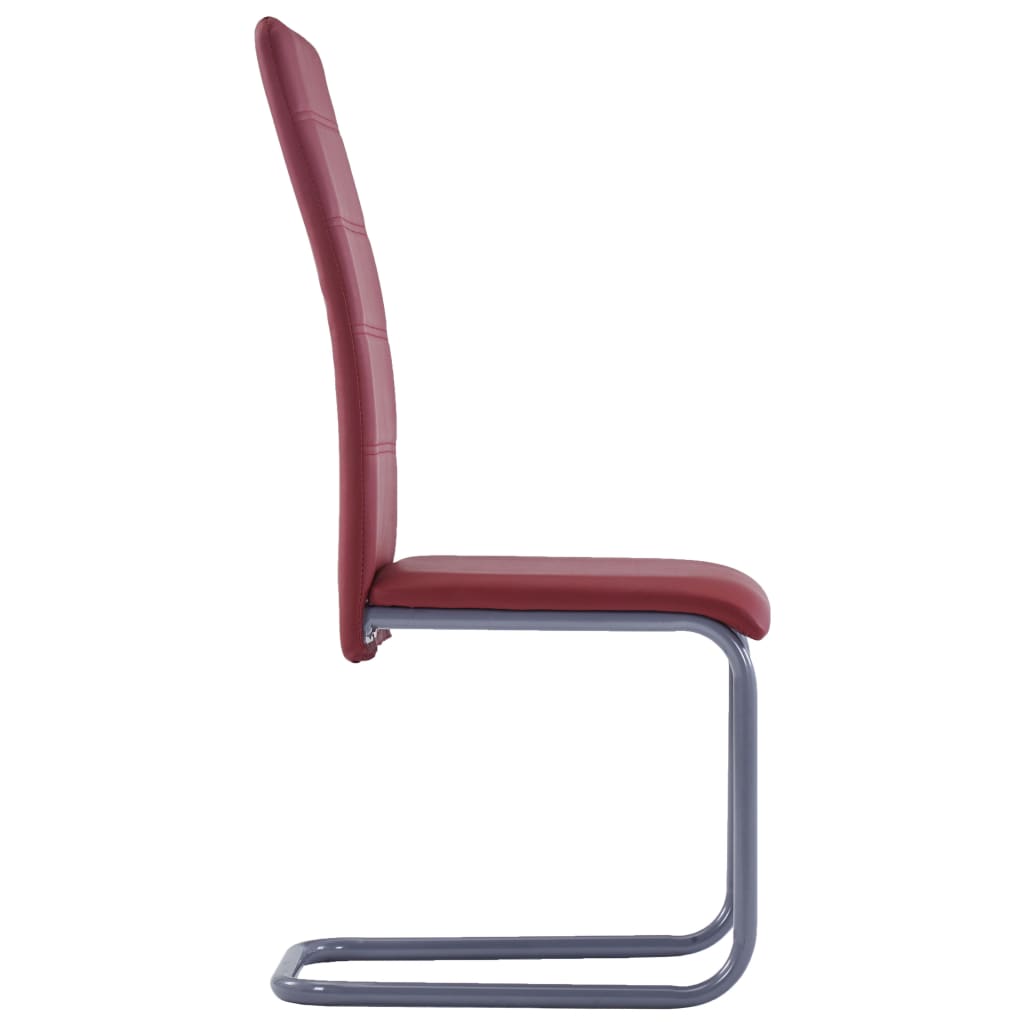 vidaXL Καρέκλες Τραπεζαρίας «Πρόβολος» 6 τεμ. Κόκκινες Συνθετικό Δέρμα