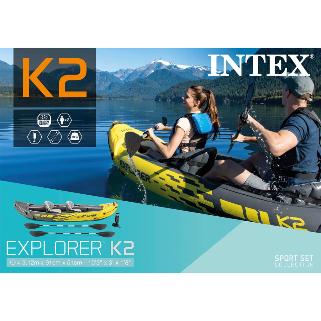 Intex Καγιάκ Φουσκωτό Explorer K2 312 x 91 x 51 εκ. 68307NP