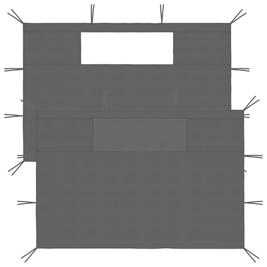 vidaXL Πλαϊνά για Κιόσκι με Παράθυρα 2 τεμ. Ανθρακί 4x2,1 μ. 70 γρ./μ²