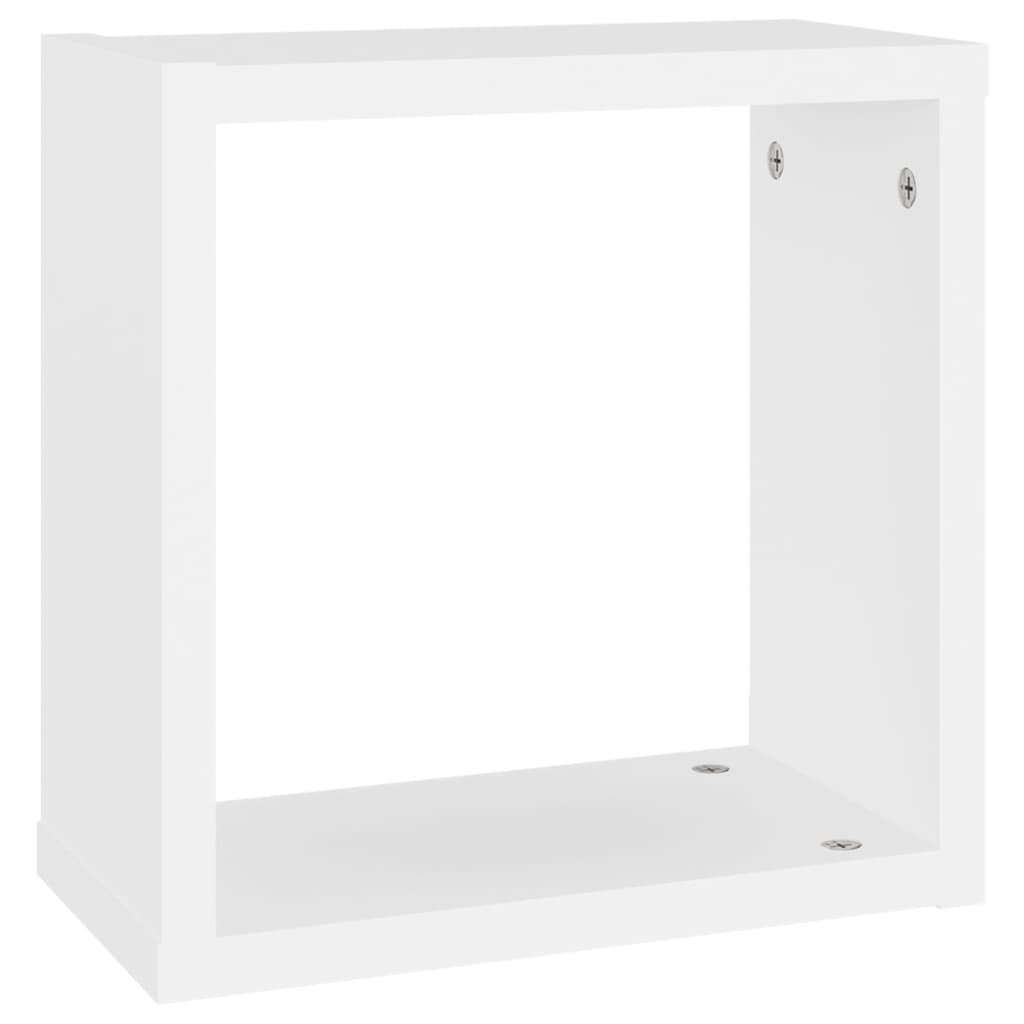vidaXL Ράφια Κύβοι Τοίχου 4 τεμ. Λευκά / Sonoma Δρυς 30 x 15 x 30 εκ.