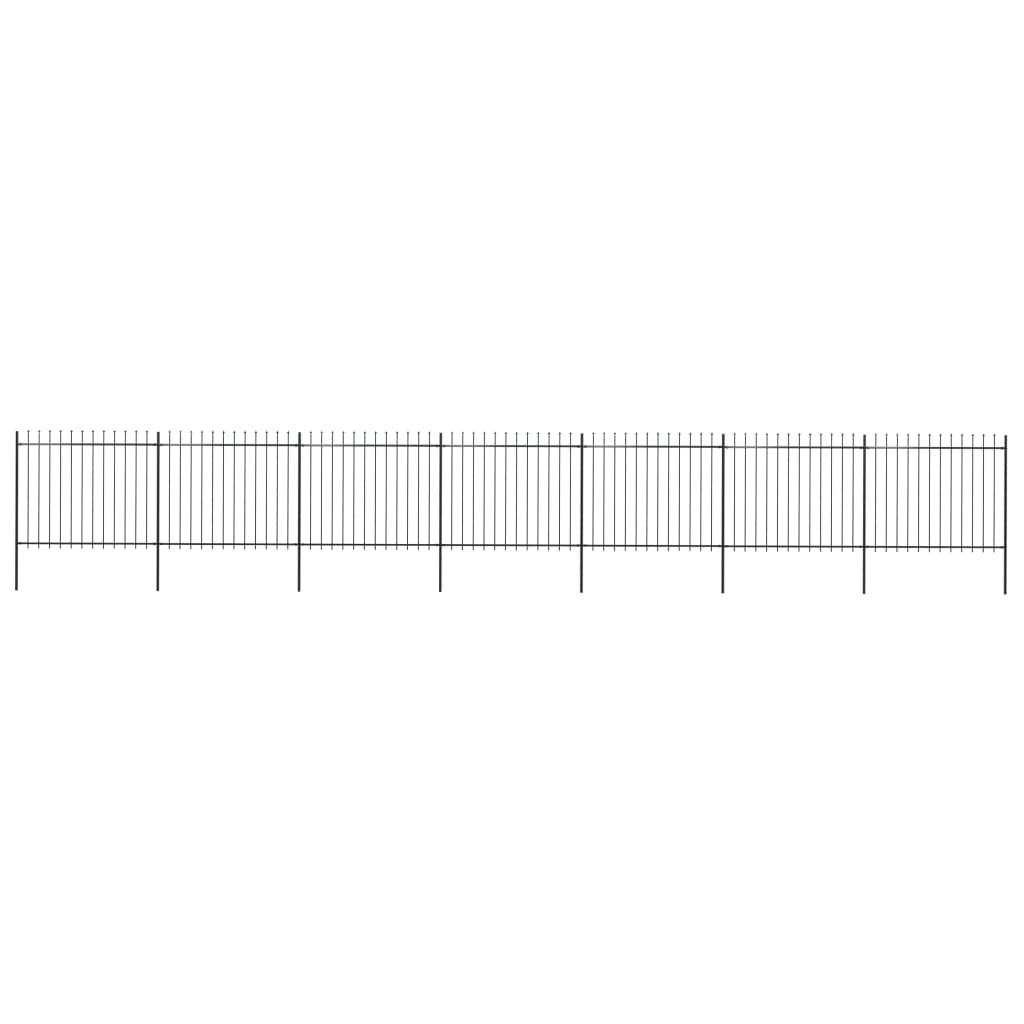 vidaXL Κάγκελα Περίφραξης με Λόγχες Μαύρα 11,9 x 1,5 μ. από Χάλυβα