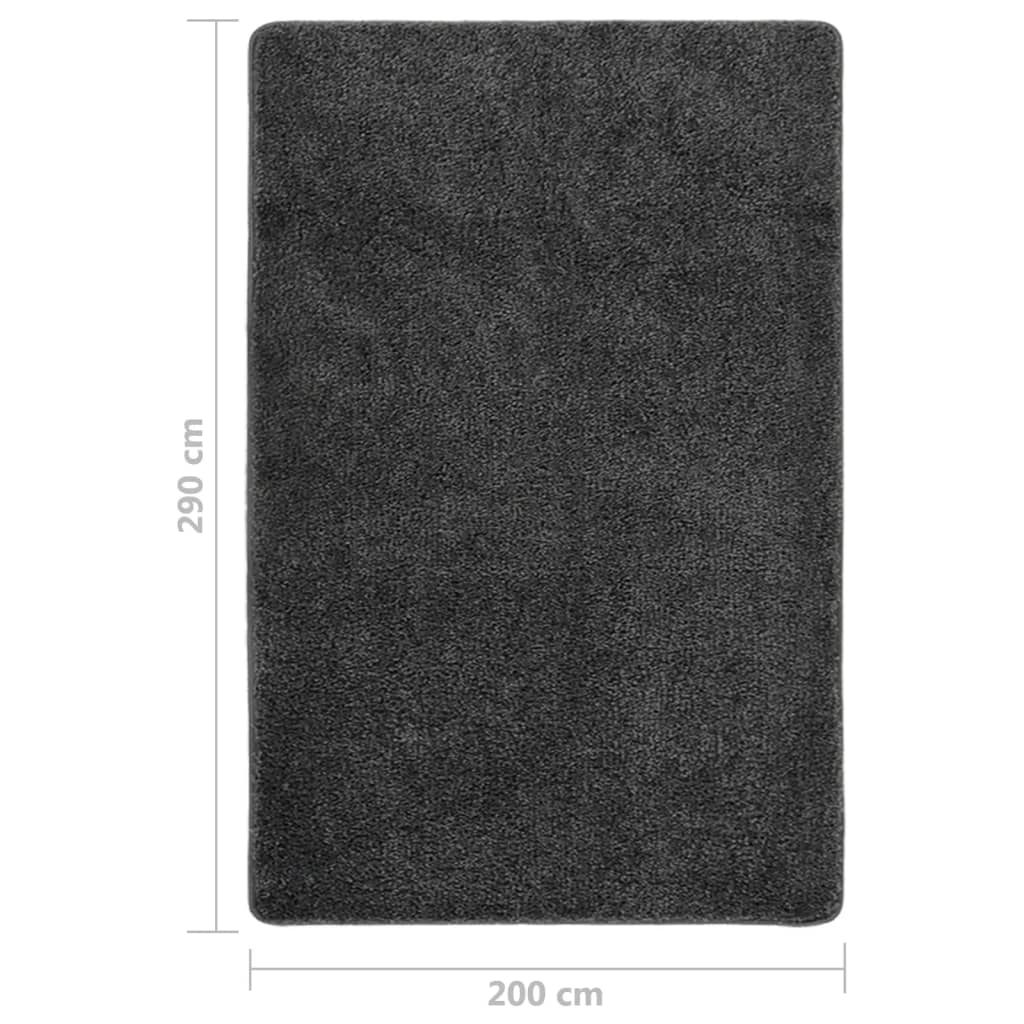 vidaXL Χαλί Shaggy Αντιολισθητικό Σκούρο Γκρι 200 x 290 εκ.