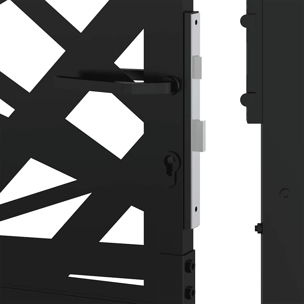 vidaXL Πύλη κήπου Μαύρη 105x106 cm Ατσάλινη ελαφριά σχεδίαση