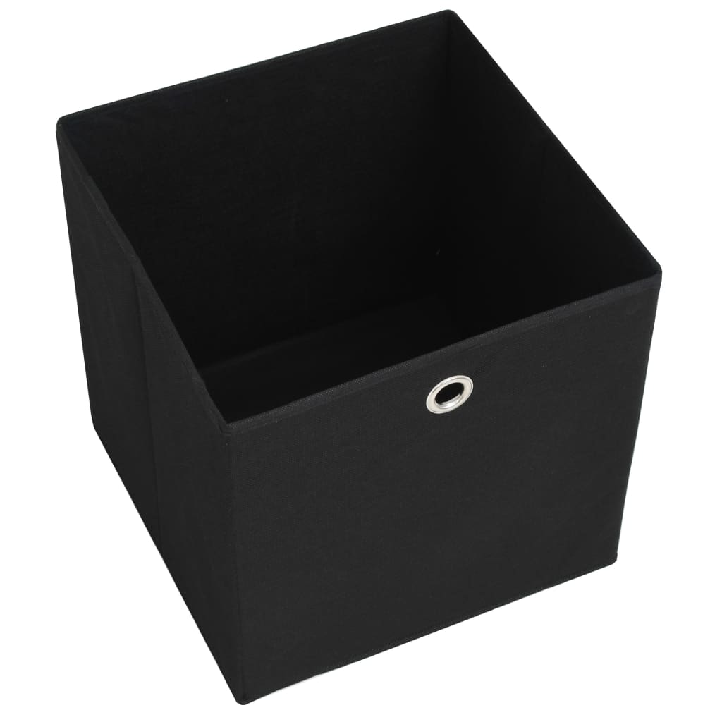 vidaXL Κουτιά Αποθήκευσης 4 τεμ. Μαύρα 32x32x32 εκ. Ύφασμα Non-woven