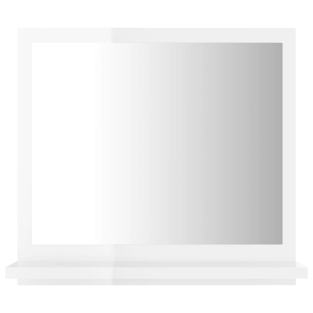 vidaXL Καθρέφτης Μπάνιου Γυαλιστερό Λευκό 40x10,5x37 εκ. Μοριοσανίδα