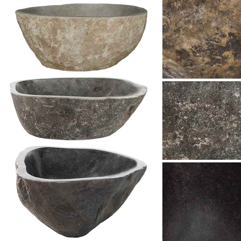 vidaXL Νιπτήρας River Stone Οβάλ 37-46 εκ.