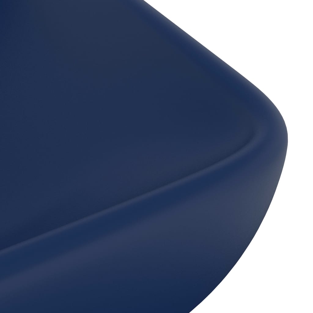 vidaXL Νιπτήρας Πολυτελής Ορθογώνιος Σκ. Μπλε Ματ 71x38 εκ. Κεραμικός