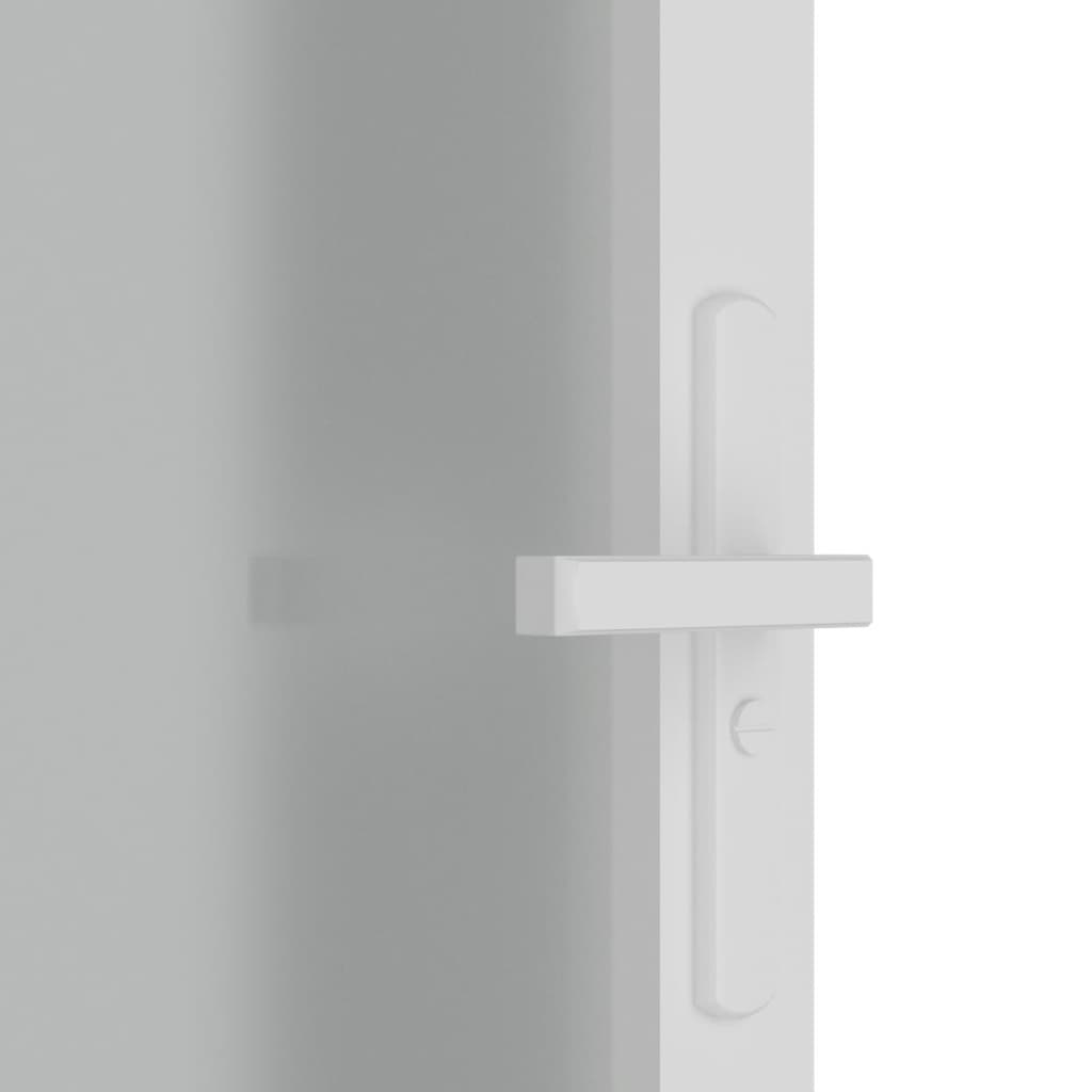 vidaXL Εσωτερική Πόρτα 83x201,5 εκ. Λευκό Ματ Γυαλί και Αλουμίνιο