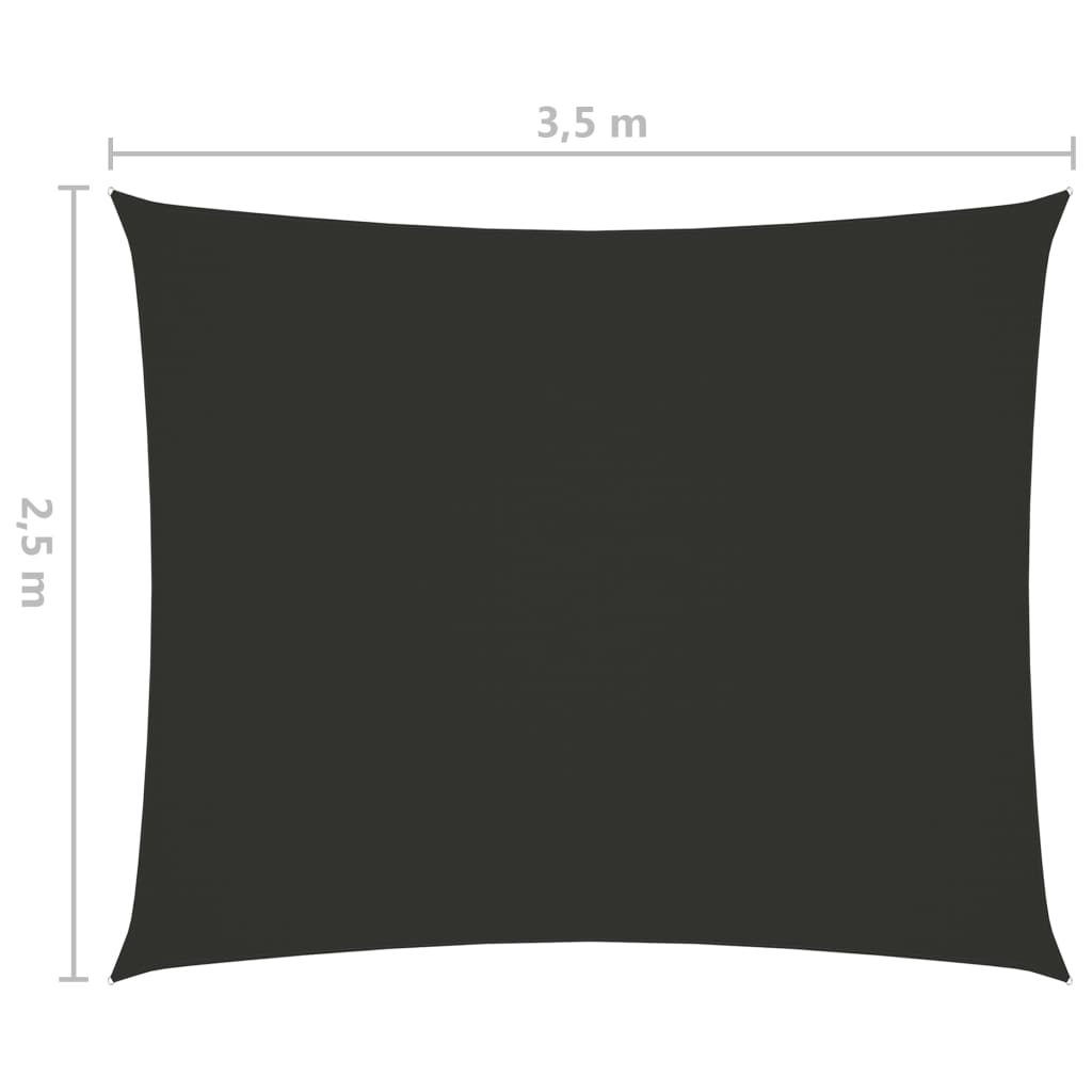 vidaXL Πανί Σκίασης Ορθογώνιο Ανθρακί 2,5 x 3,5 μ. από Ύφασμα Oxford