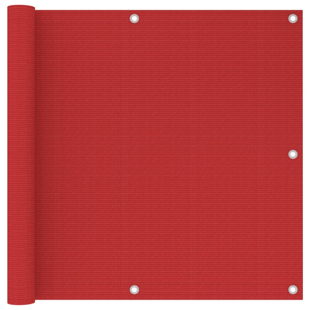 vidaXL Διαχωριστικό Βεράντας Κόκκινο 90 x 600 εκ. από HDPE