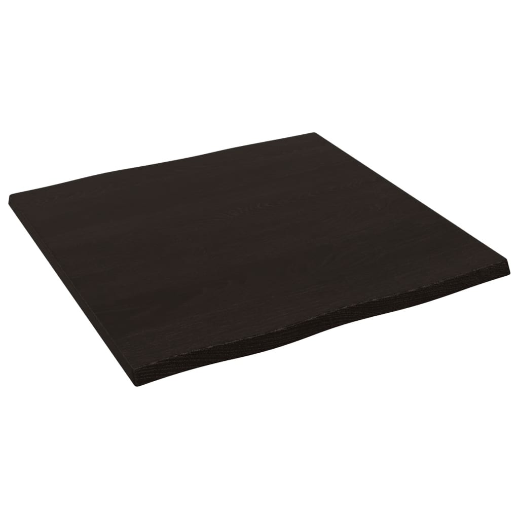 vidaXL Επιφ Τραπεζιού Αν Καφέ 60x60x2εκ. Επ Μασίφ Ξύλο Δρυός Live Edge
