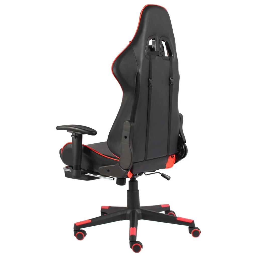 vidaXL Καρέκλα Gaming Περιστρεφόμενη με Υποπόδιο Κόκκινη PVC