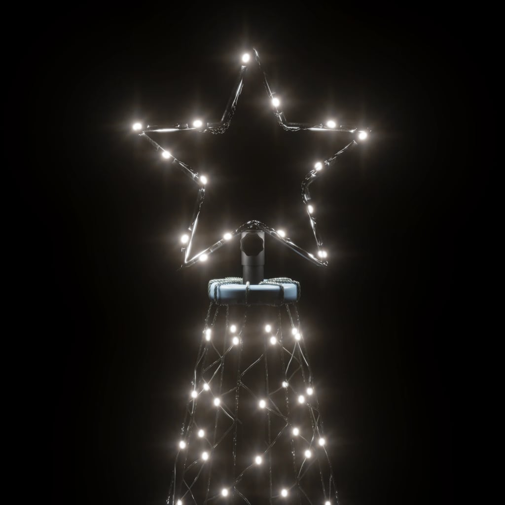 vidaXL Χριστουγεν. Δέντρο Ψυχρό Λευκό 5 μ. 1400 LED με Μεταλλικό Στύλο