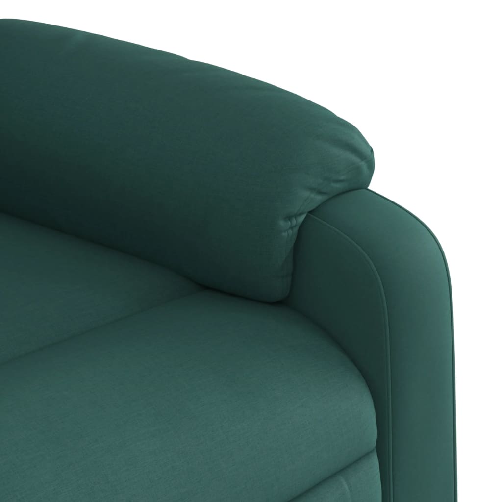 vidaXL Πολυθρόνα Ανακλινόμενη με Ανύψωση Σκούρο Πράσινη Υφασμάτινη