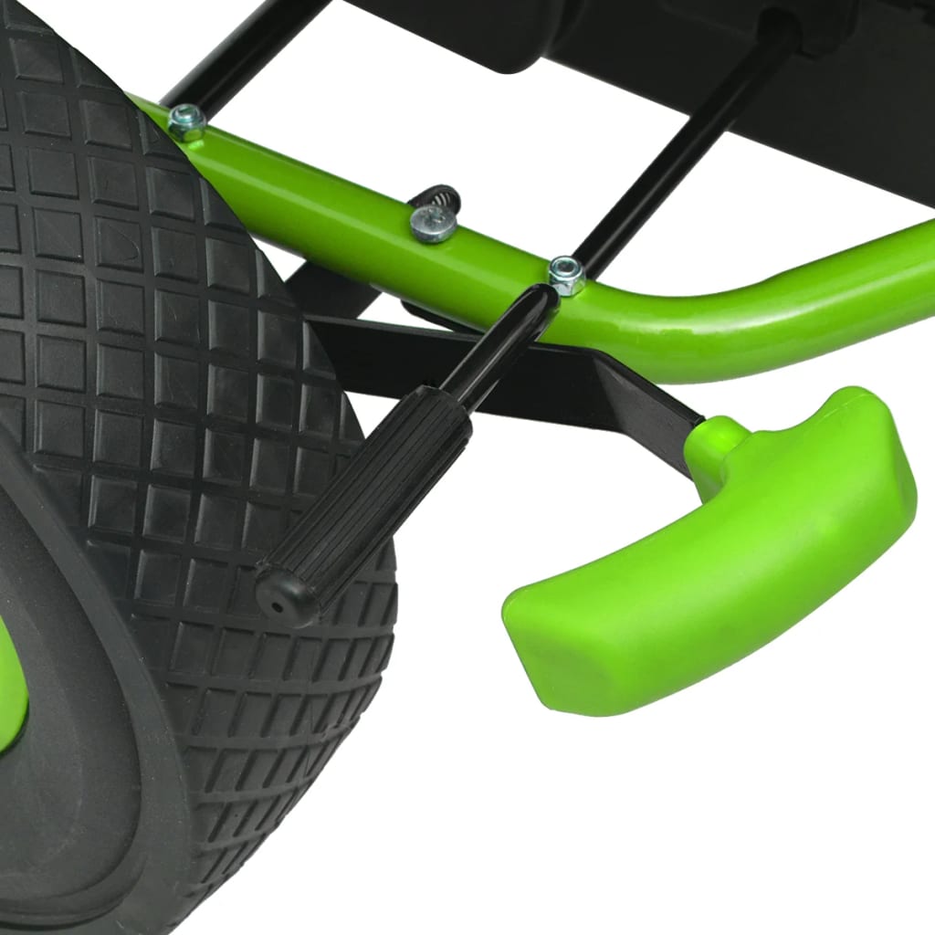 vidaXL Go Kart με Πετάλια με Ρυθμιζόμενο Κάθισμα Πράσινο