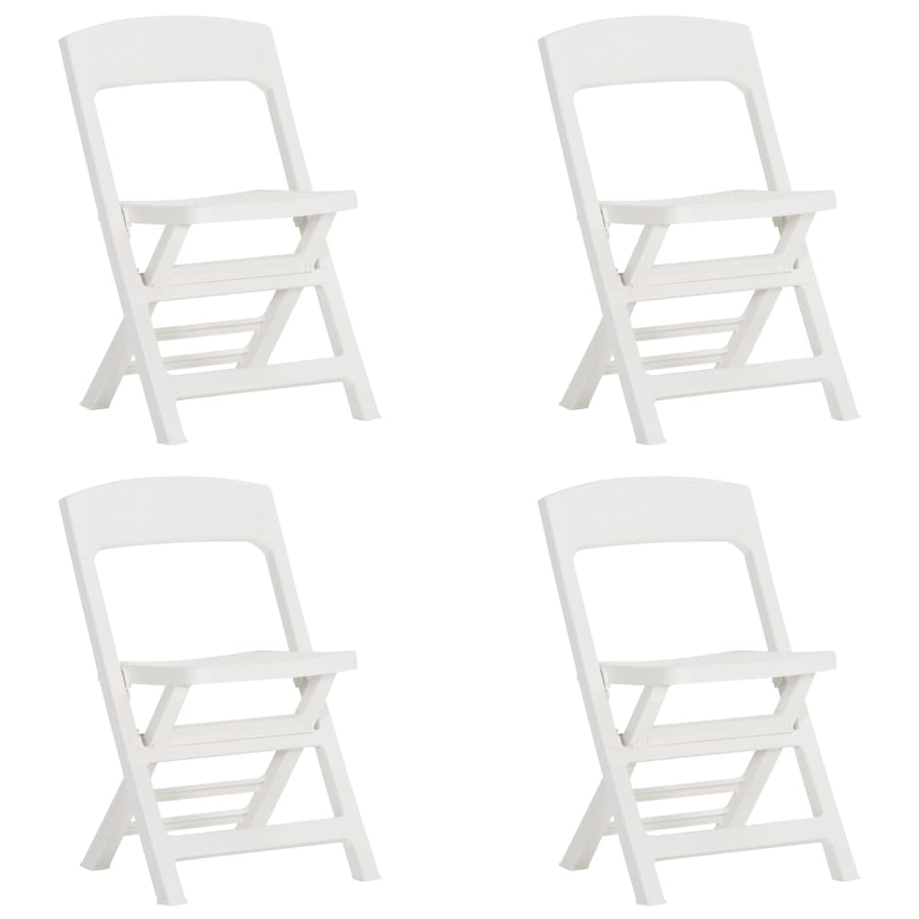 vidaXL Καρέκλες Κήπου Πτυσσόμενες 4 τεμ. Λευκές από Πολυπροπυλένιο
