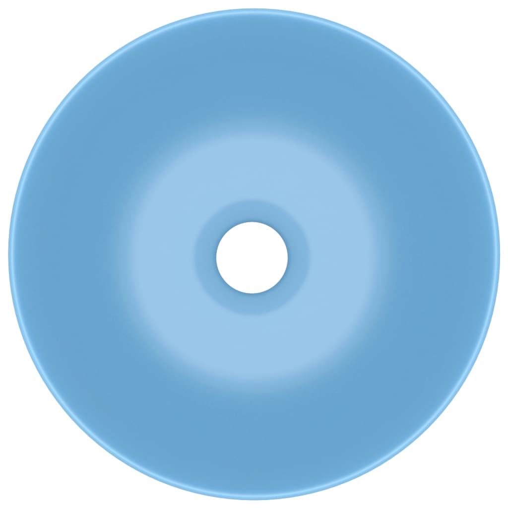 vidaXL Νιπτήρας Μπάνιου Στρογγυλός Γαλάζιος Κεραμικός