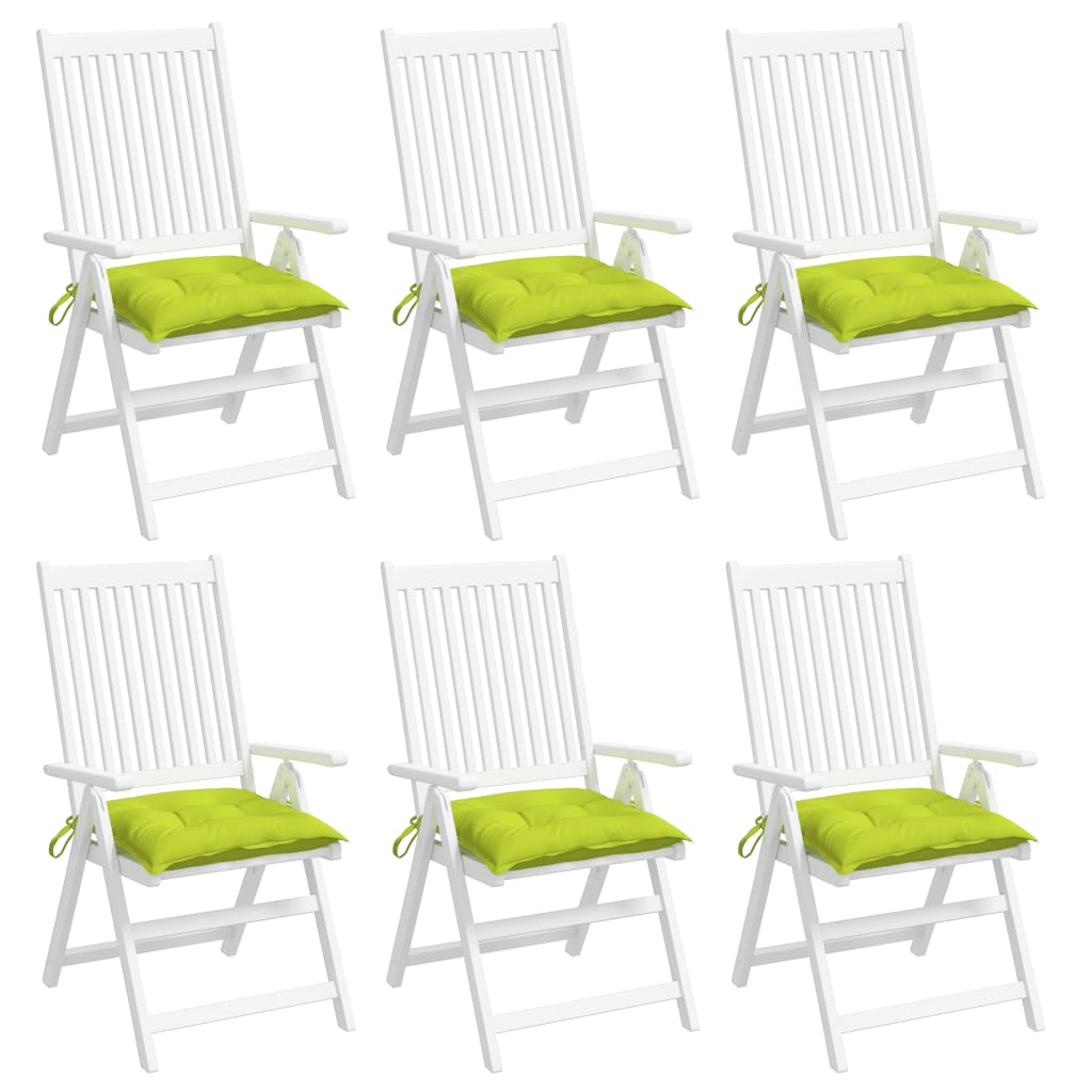 vidaXL Μαξιλάρια Καρέκλας 6 τεμ. Αν. Πράσινο 50 x 50 x 7εκ. Υφασμάτινα
