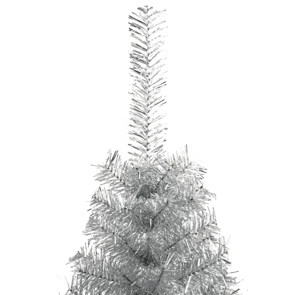 vidaXL Χριστουγεννιάτικο Δέντρο Τεχνητό Μισό Με Βάση Ασημί 150 εκ. PVC