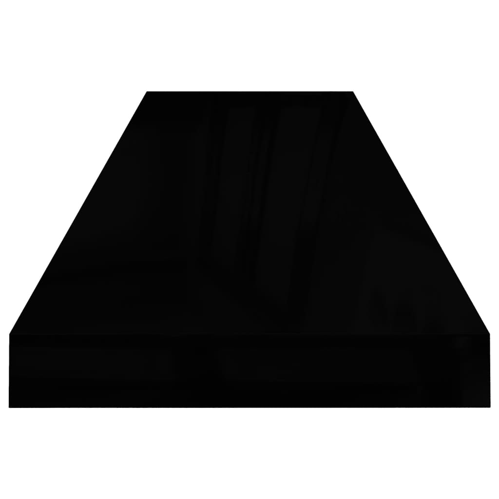 vidaXL Ράφια Τοίχου 4 τεμ. Γυαλιστερό Μαύρο 90 x 23,5 x 3,8 εκ. MDF