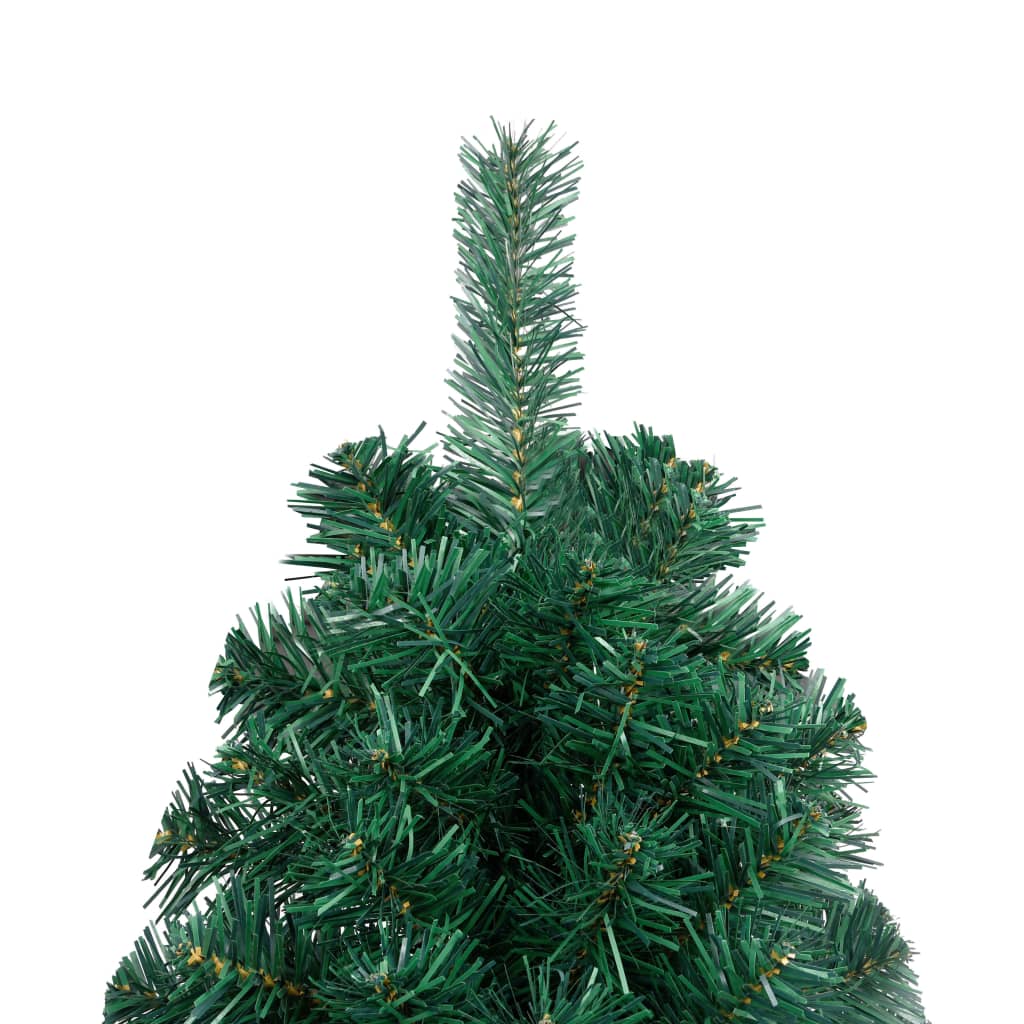 vidaXL Χριστ. Δέντρο Μισό Προφωτισμένο Τεχνητό Μπάλες Πράσινο 240εκ