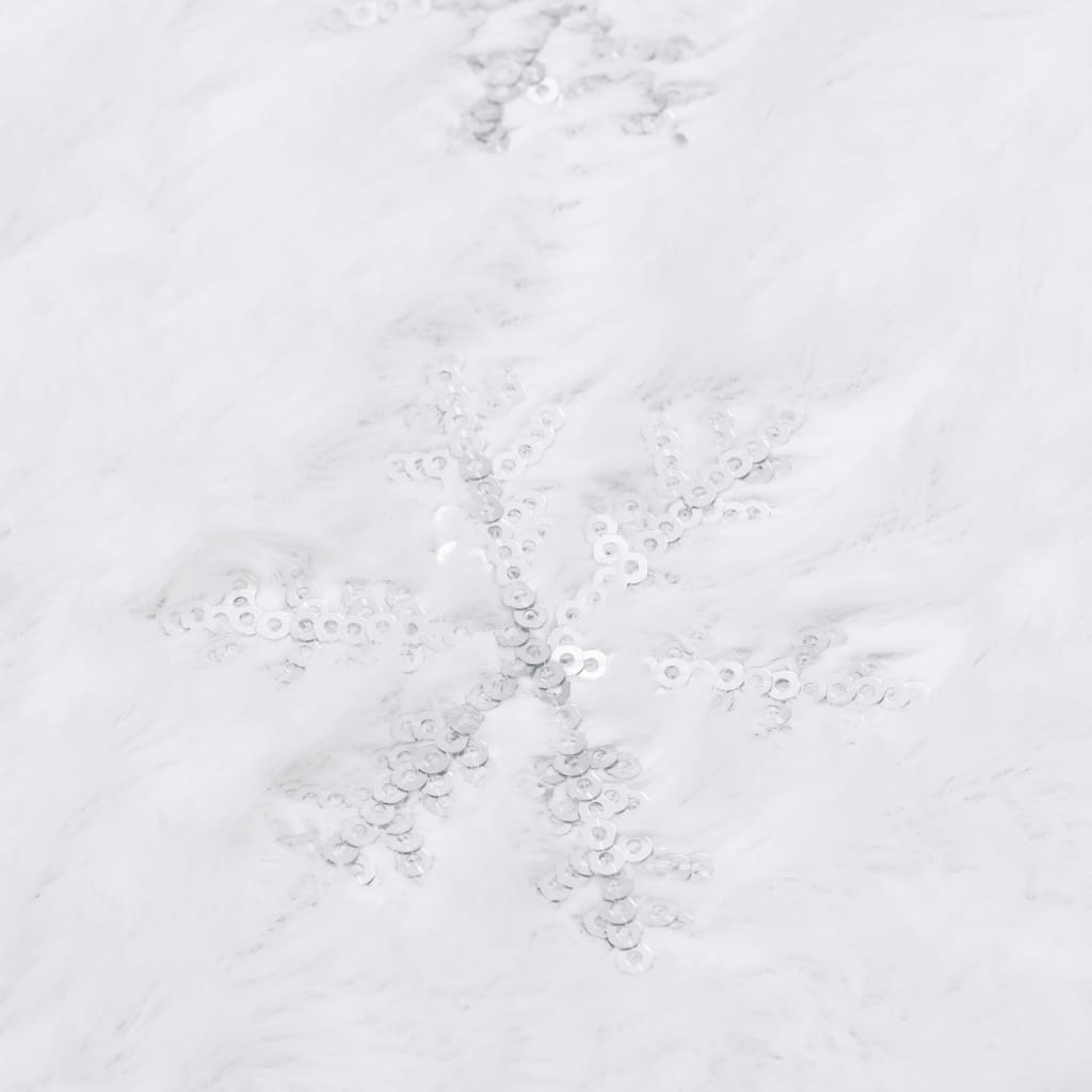 vidaXL Πολυτελής Ποδιά Χριστουγεν. Δέντρου Λευκή 150 εκ. Faux Γούνα