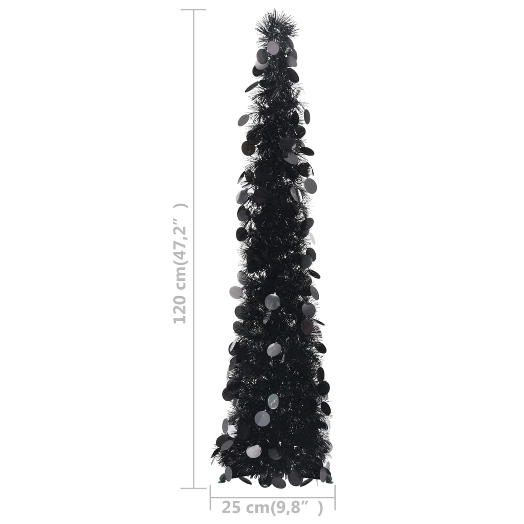 vidaXL Χριστουγεννιάτικο Δέντρο Τεχνητό Pop-Up Μαύρο 120 εκ. από PET