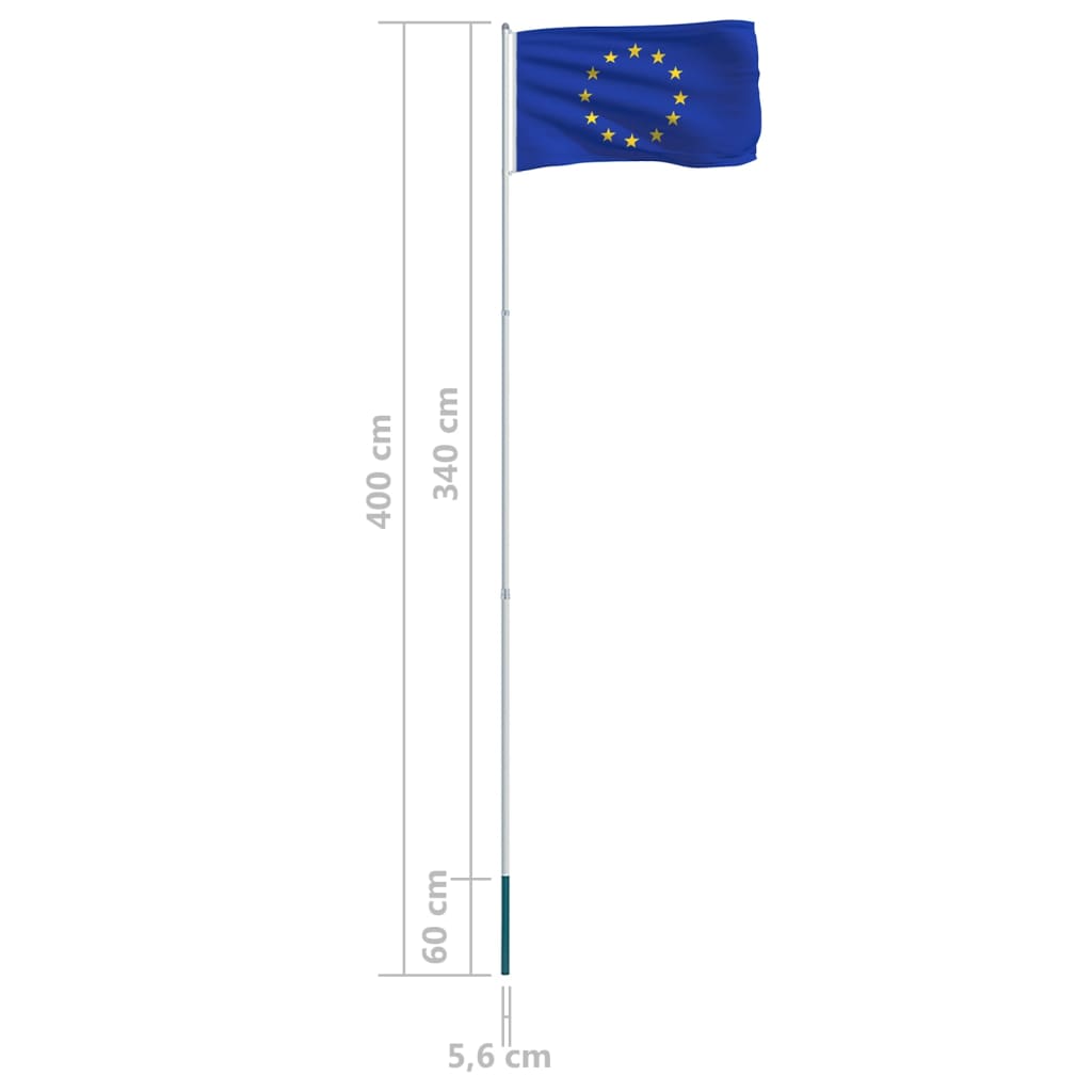 vidaXL Σημαία Ευρώπης 4 μ. με Ιστό Αλουμινίου