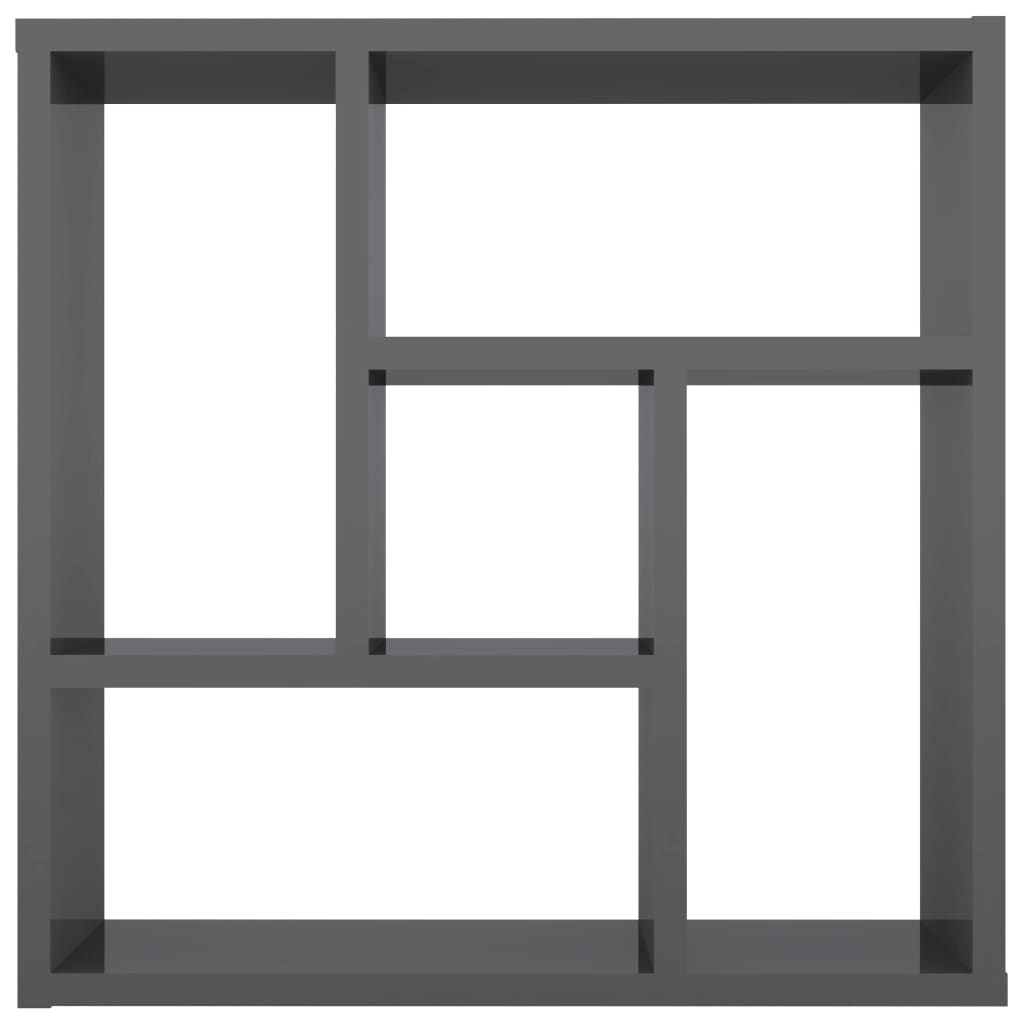 vidaXL Ραφιέρα Τοίχου Γυαλιστερό Γκρι 45,1x16x45,1 εκ. Μοριοσανίδα
