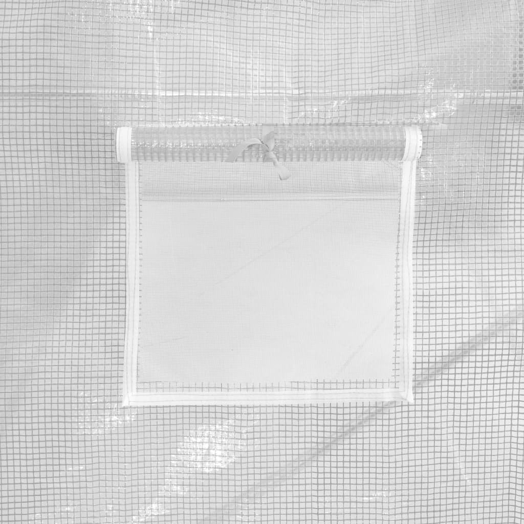 vidaXL Θερμοκήπιο με Ατσάλινο Πλαίσιο Λευκό 10 μ² 5 x 2 x 2,3 μ.