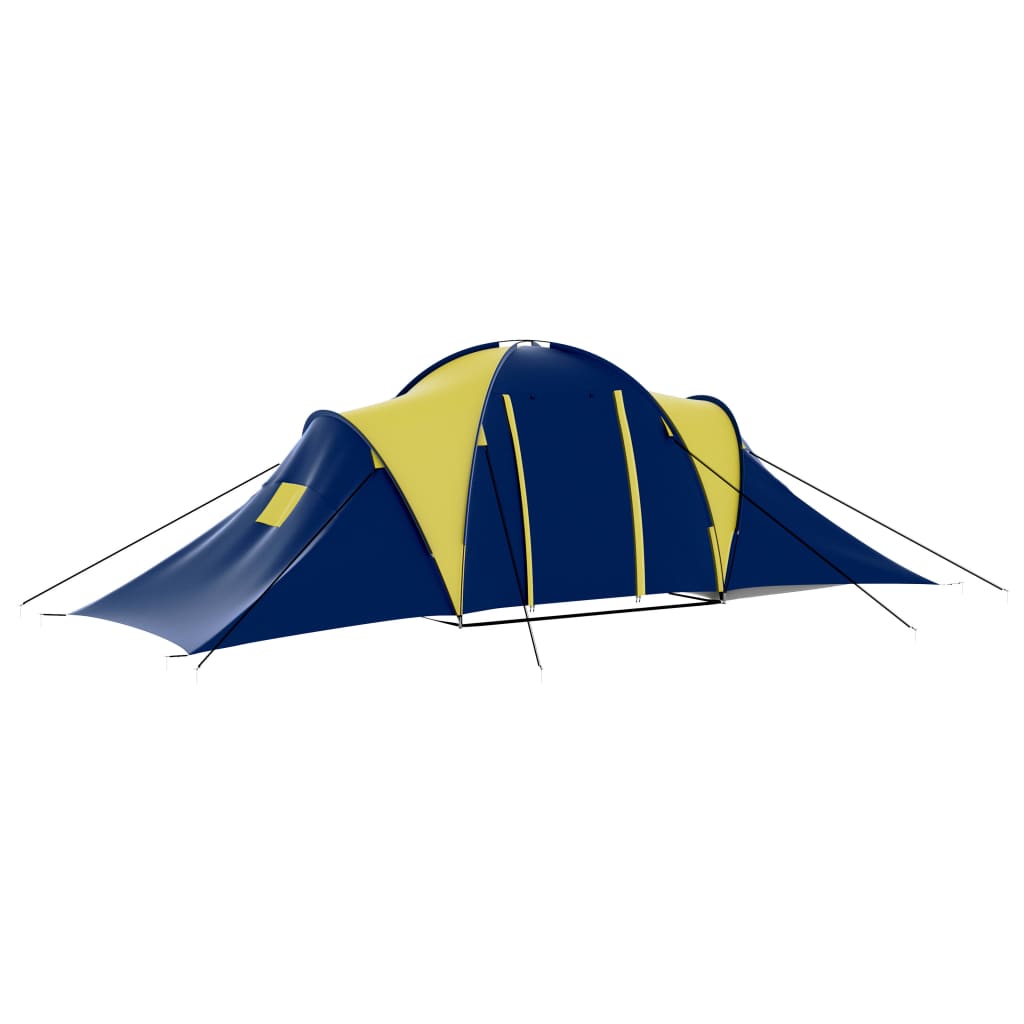 vidaXL Σκηνή Camping 9 Ατόμων Μπλε / Κίτρινο Υφασμάτινη