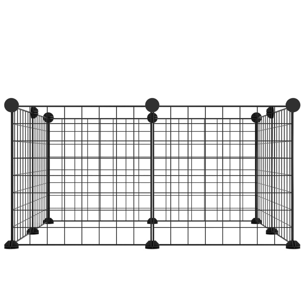 vidaXL Κλουβί για Κατοικίδια με 8 Πάνελ Μαύρο 35 x 35 εκ. Ατσάλινο
