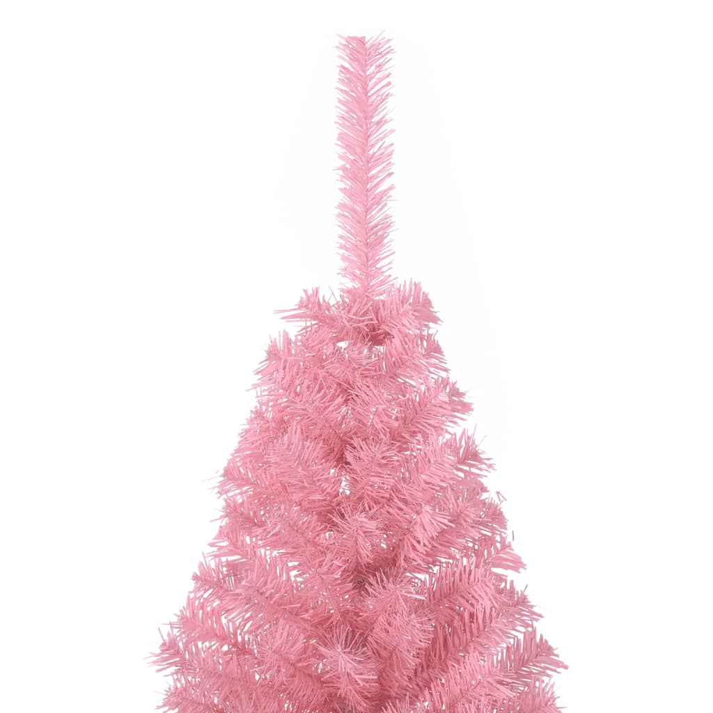 vidaXL Χριστουγεννιάτικο Δέντρο Τεχνητό Μισό Με Βάση Ροζ 120 εκ. PVC