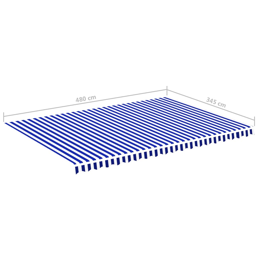 vidaXL Τεντόπανο Ανταλλακτικό Μπλε / Λευκό 5 x 3,5 μ.
