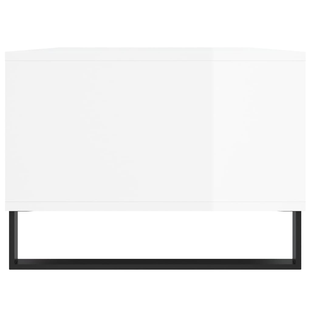 vidaXL Τραπεζάκι Σαλονιού Γυαλ. Λευκό 90x50x36,5 εκ. Επεξεργ. Ξύλο
