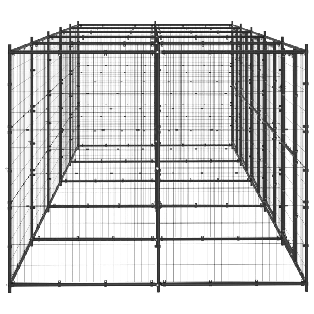 vidaXL Κλουβί Σκύλου Εξωτερικού Χώρου 12,1 μ² από Ατσάλι
