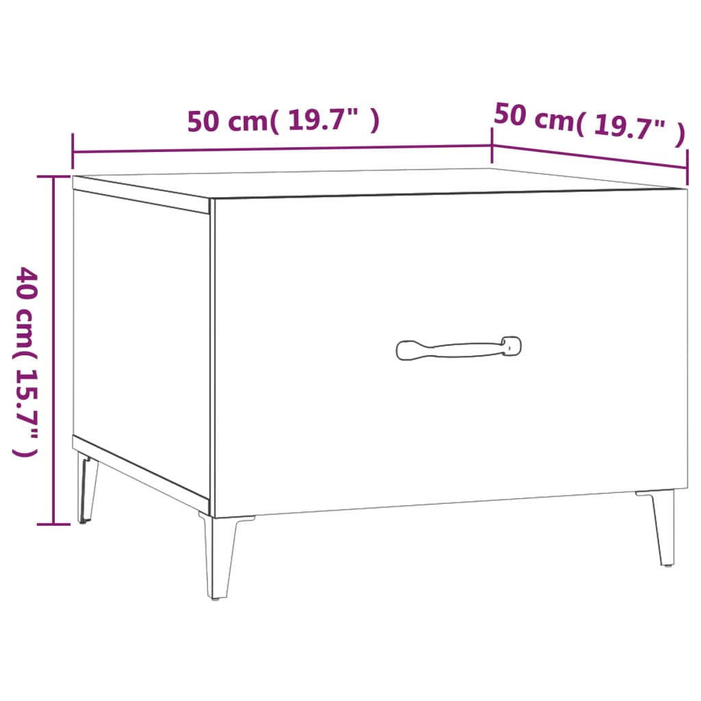 vidaXL Τραπέζια Σαλονιού με Μετ. Πόδια 2 τεμ. Sonoma Δρυς 50x50x40 εκ.