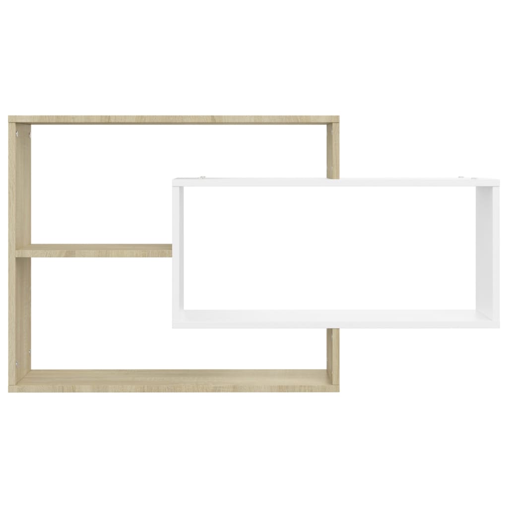 vidaXL Ραφιέρα Τοίχου Λευκή/Sonoma Δρυς 104x20x58,5 εκ. Μοριοσανίδα